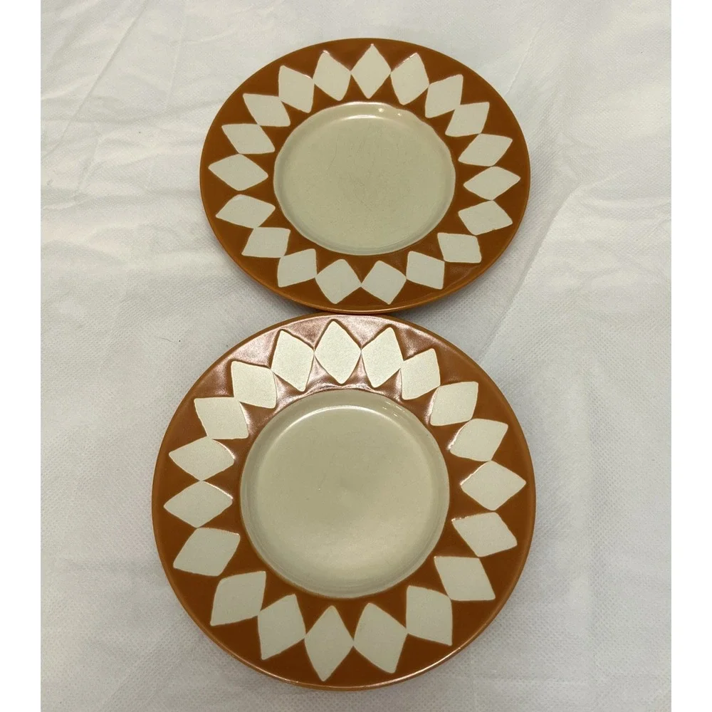 Vtg Pottery Barn Dune Persimmon Mug Cup Saucer Coffee Tea MCM Boho Replacement